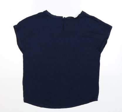 Back view of Marks & Spencer women’s blue basic tank, size UK 8