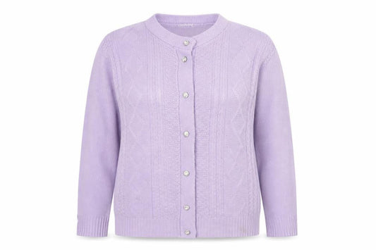Preworn Womens Purple  Knit Cardigan Jumper Size L
