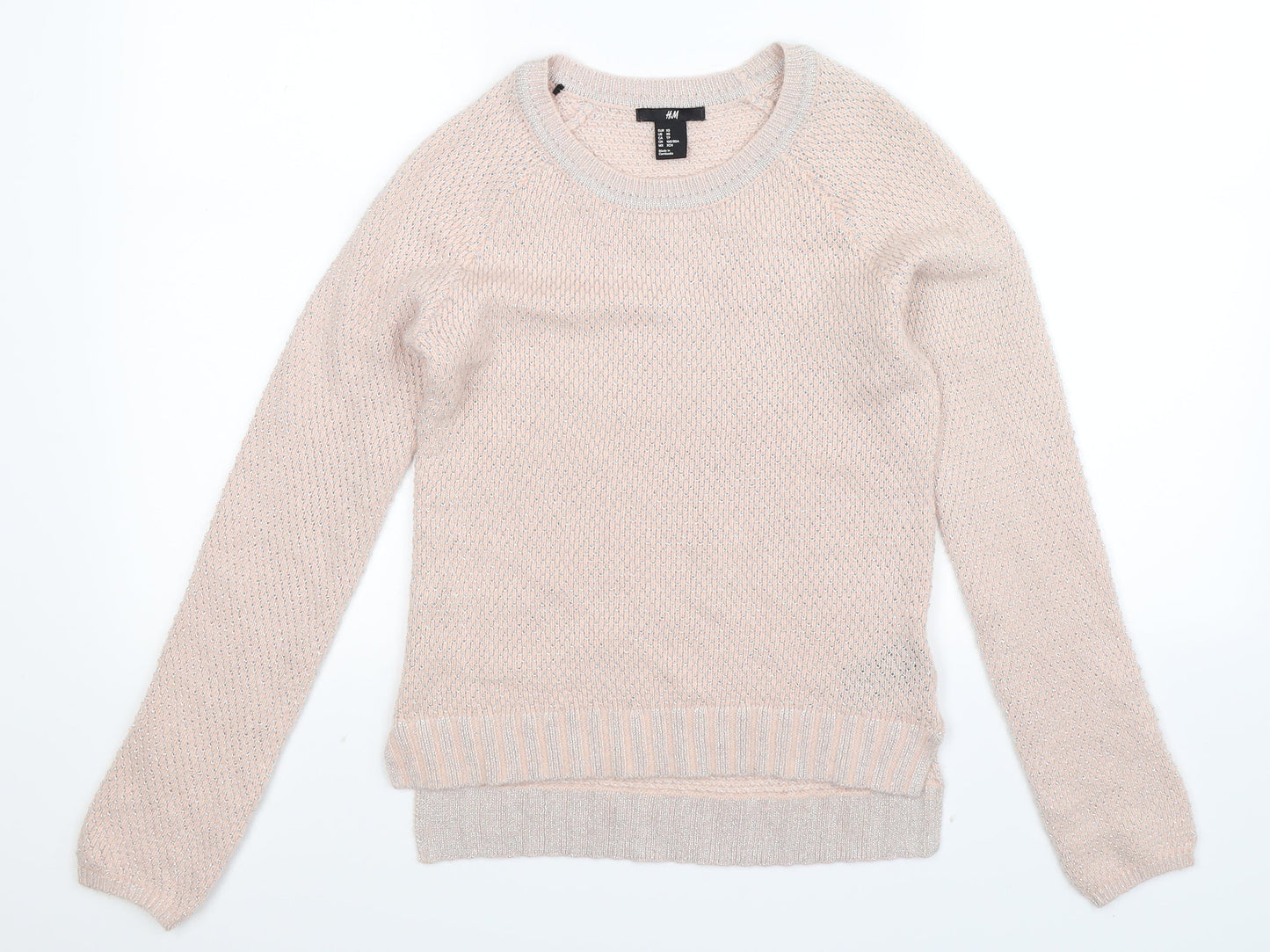 H&M Womens Beige  Knit Pullover Jumper Size XS