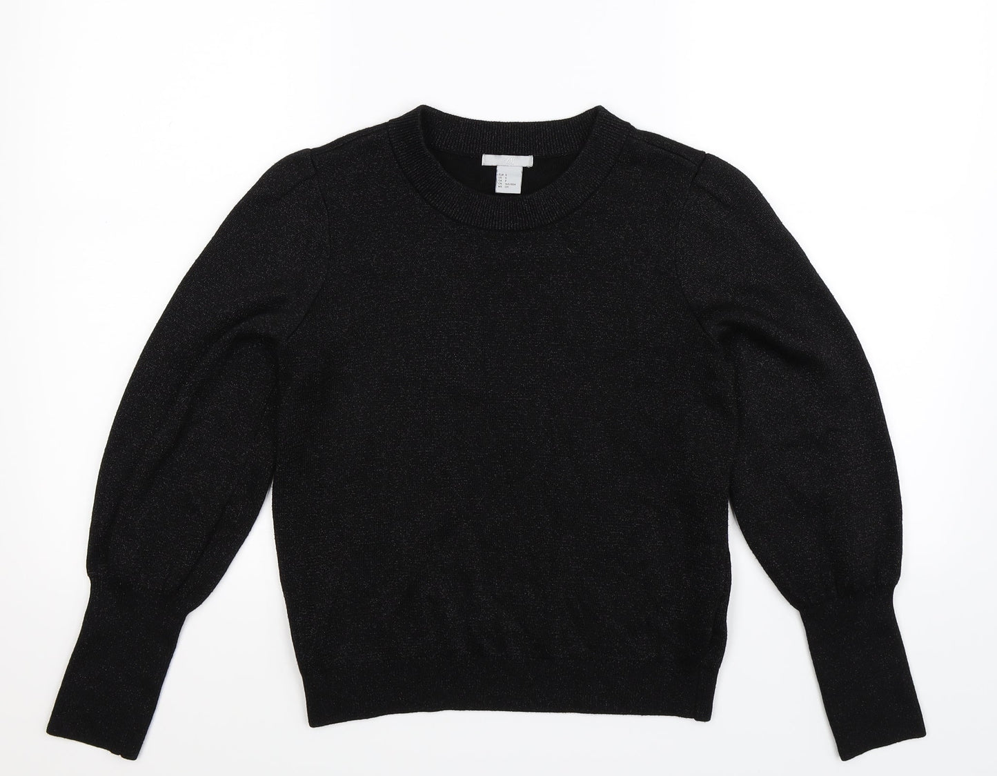 H&M Womens Black  Knit Pullover Jumper Size S
