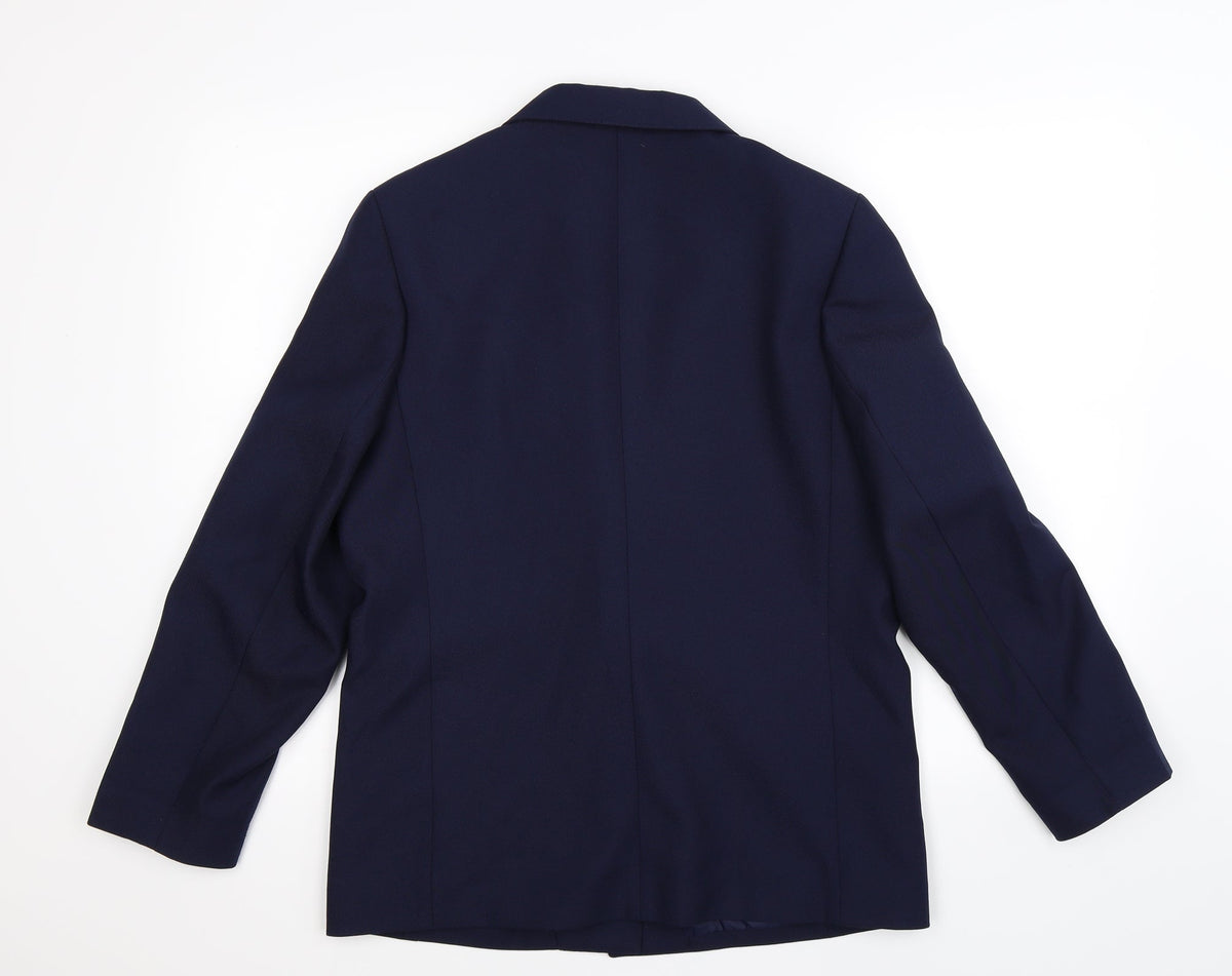 Preworn Womens Blue   Jacket Suit Jacket Size 12