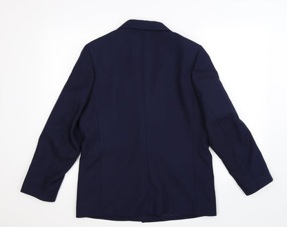 Back view of Preworn women’s blue jacket suit jacket, size UK 12