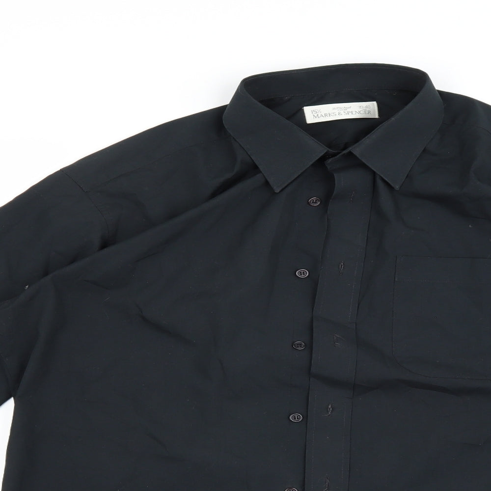 Marks and Spencer Mens Black    Button-Up Size M
