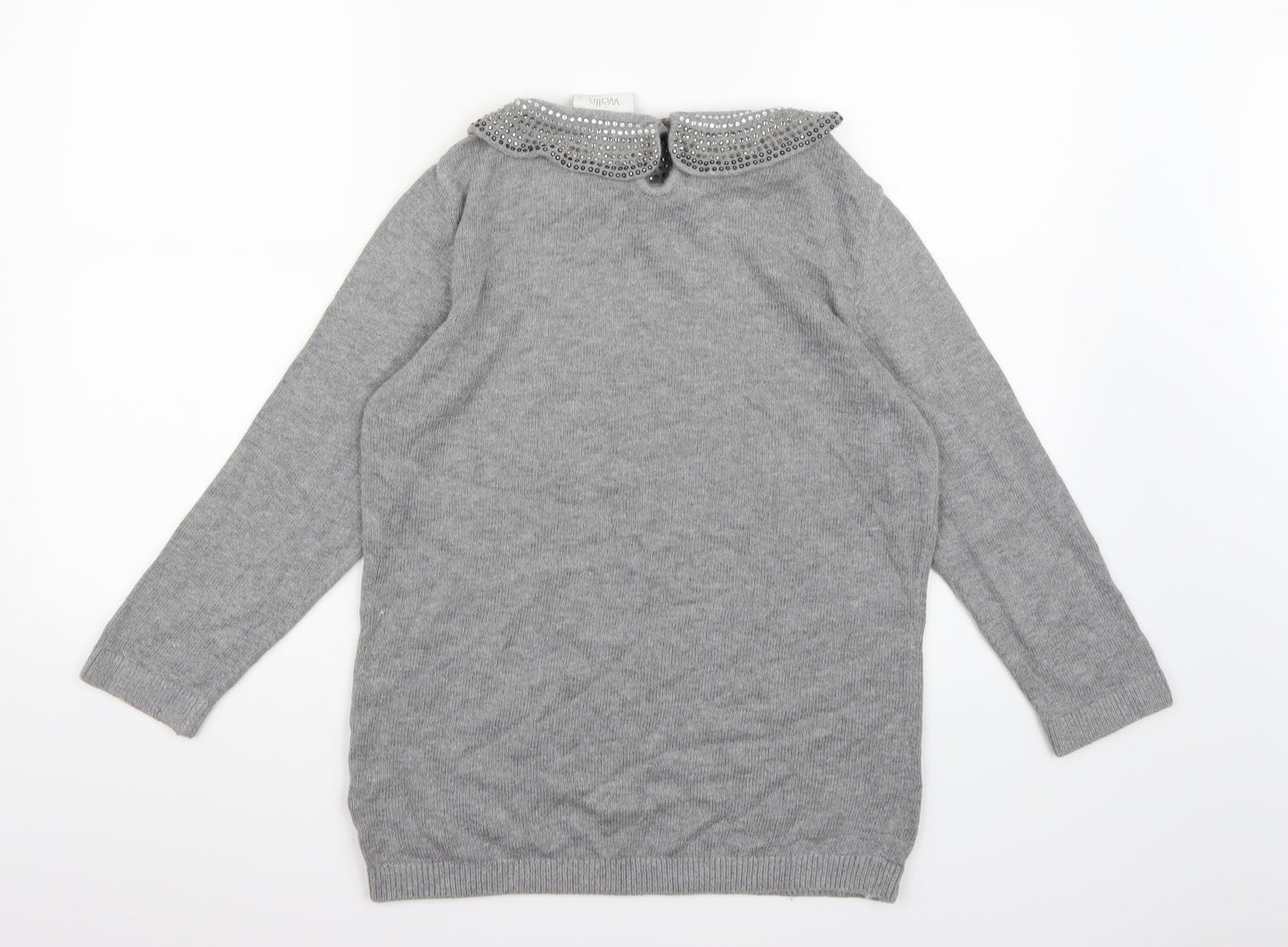 Wallis Womens Grey  Knit Pullover Jumper Size 12