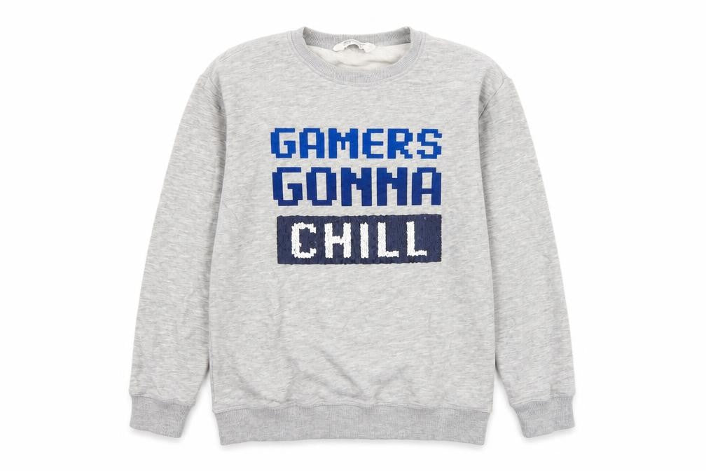 H&M Boys Grey  Jersey Pullover Sweatshirt Size 11 Years