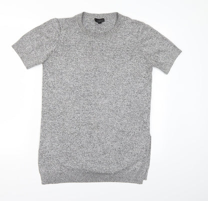 Additional front view of Topshop women’s grey knit jumper, size UK 10