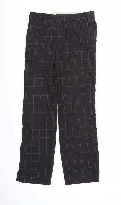 Additional front view of Weekday men’s grey check trousers, 29-inch leg
