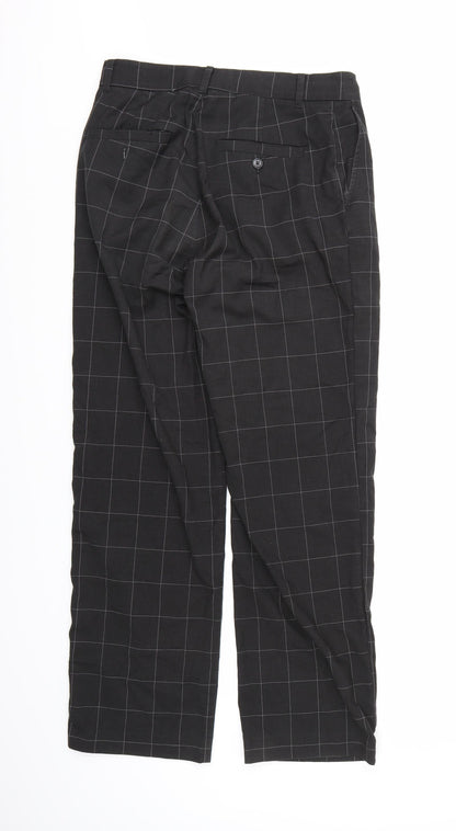 Back view of Weekday men’s grey check trousers, 29-inch leg