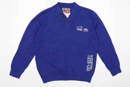 Additional front view of Lee Cooper women’s blue knit jumper, size L