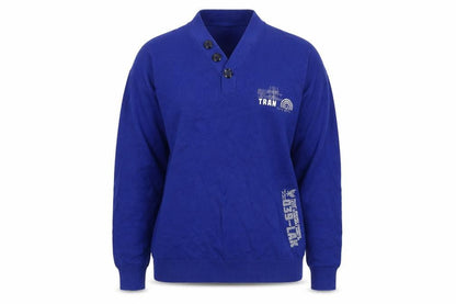 Front view of Lee Cooper women’s blue knit jumper, size L