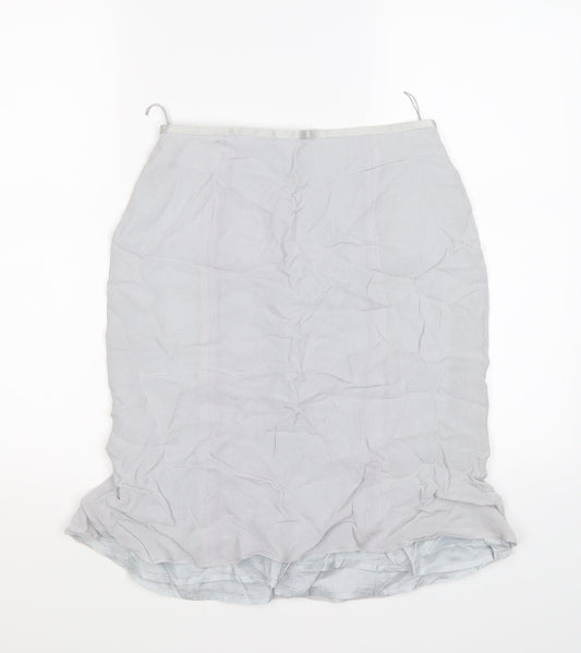Preworn Womens Grey  Chiffon Flare Skirt Size 12