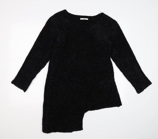 SLY Womens Black Striped Knit Jumper Dress  One Size  - Asymmetric