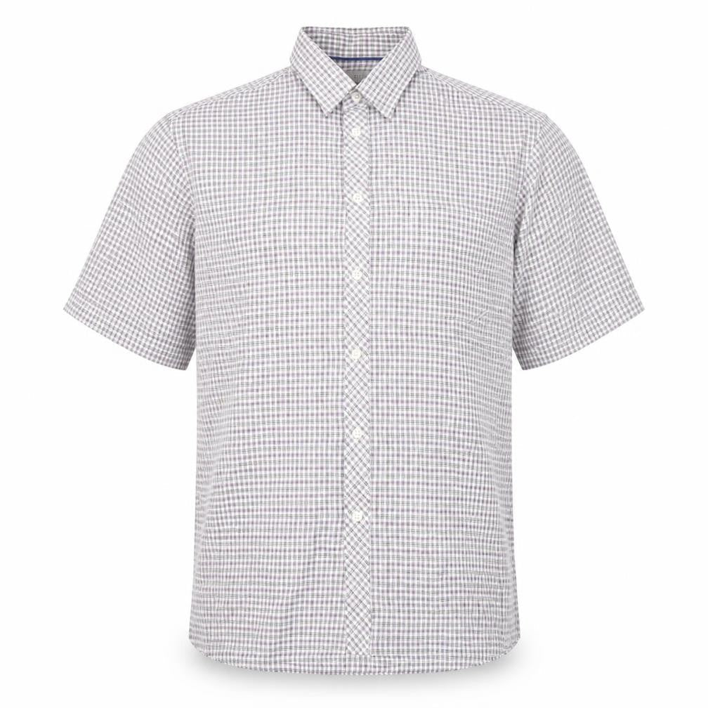 Marks & Spencer Mens White Plaid   Button-Up Size L