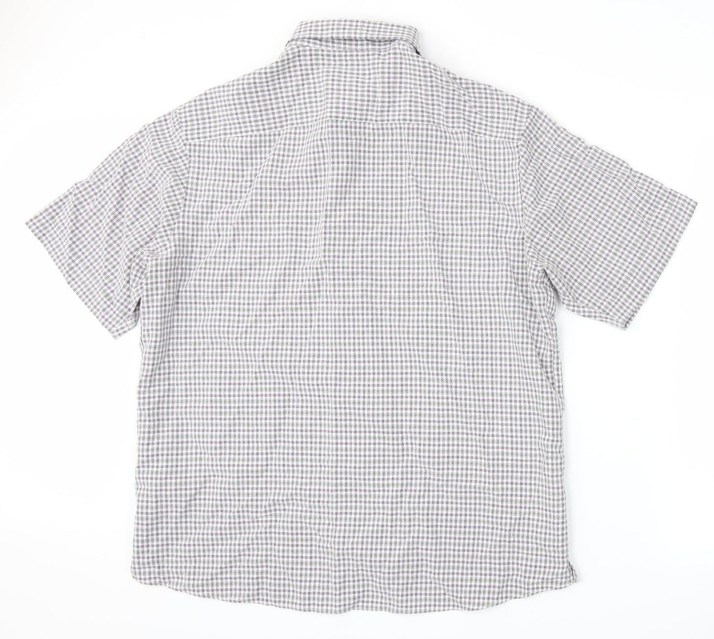 Marks and Spencer Mens White Plaid   Button-Up Size L