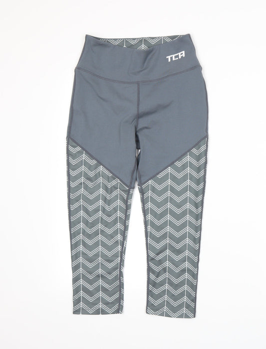 Front view of TCA women’s grey athletic shorts, size XS