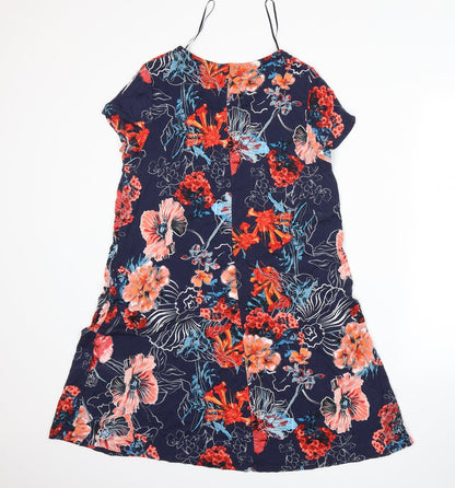Back view of Tu women’s blue floral a-line, size UK 12