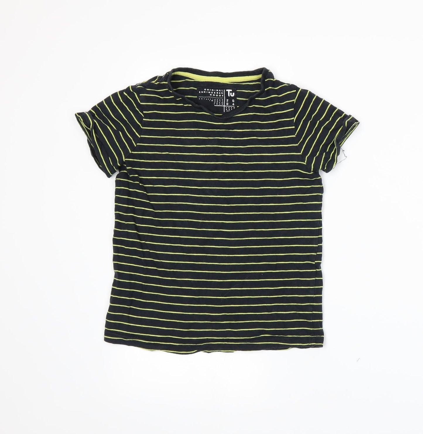 TU Boys Blue Striped Jersey Basic T-Shirt Size 9 Years