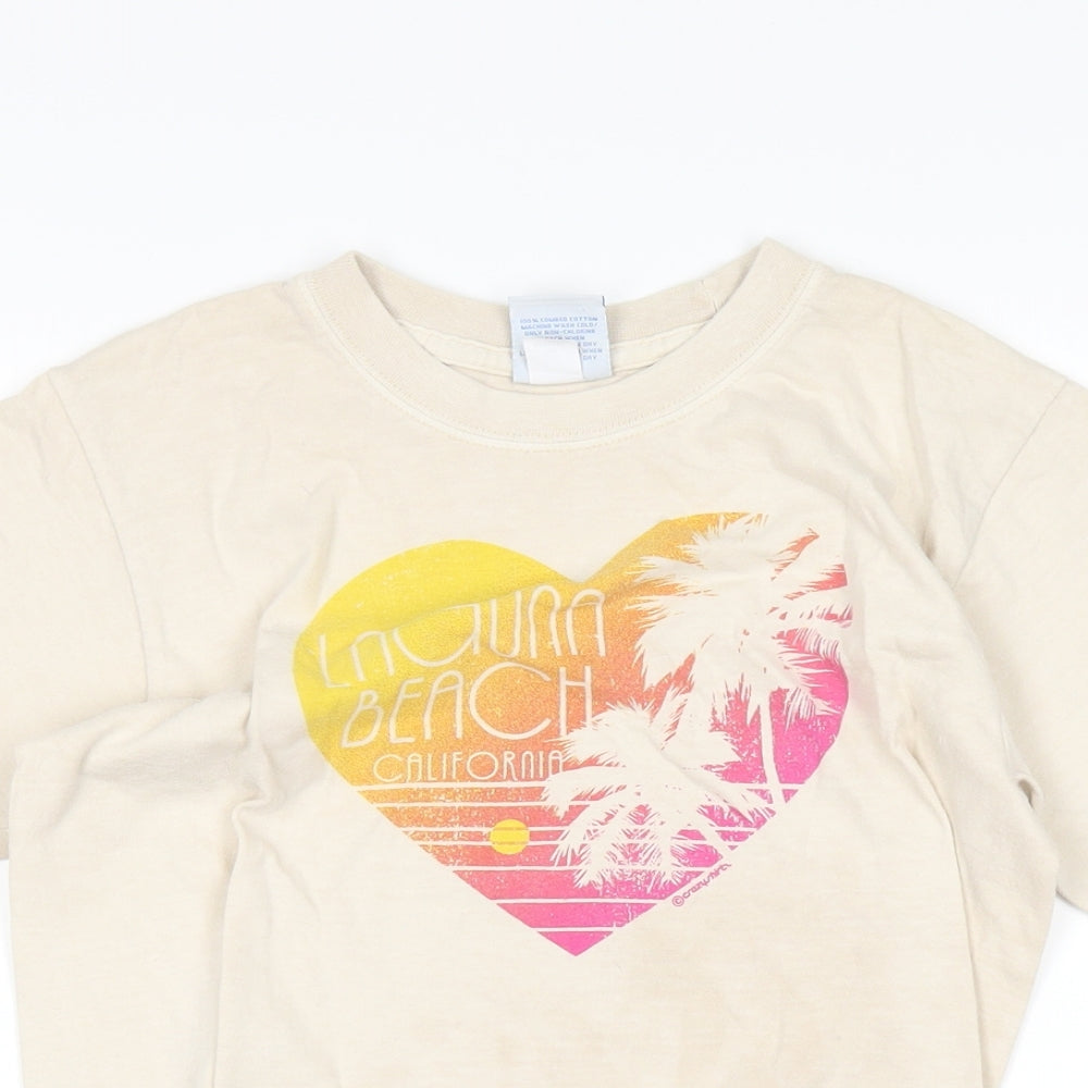 Crazy Shirts Girls Beige   Basic T-Shirt Size M