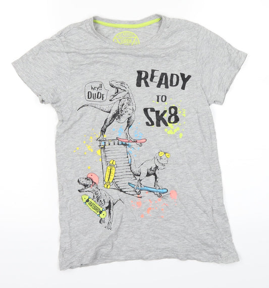 Preworn Boys Grey   Basic T-Shirt Size 10 Years
