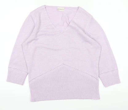 Additional front view of MINUTE women’s purple jumper, size UK 12