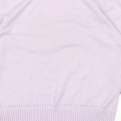 Brand and care label for MINUTE women’s purple jumper, size UK 12