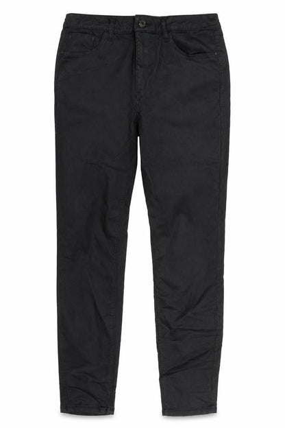 Front view of denim co women’s black trousers, size UK 12, 27-inch leg