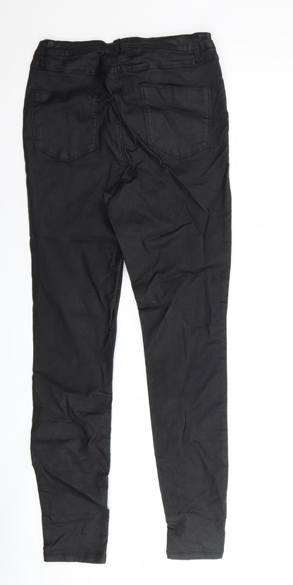 Back view of denim co women’s black trousers, size UK 12, 27-inch leg