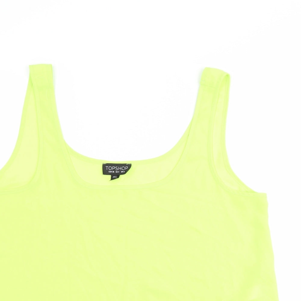 Topshop Womens Green   Basic Tank Size 8