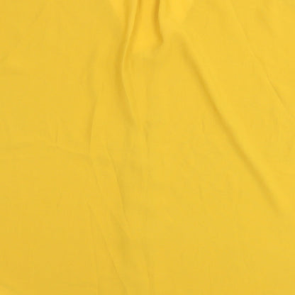 Brand and care label for Atmosphere women’s yellow basic t-shirt, size UK 6, - cut out shoulder