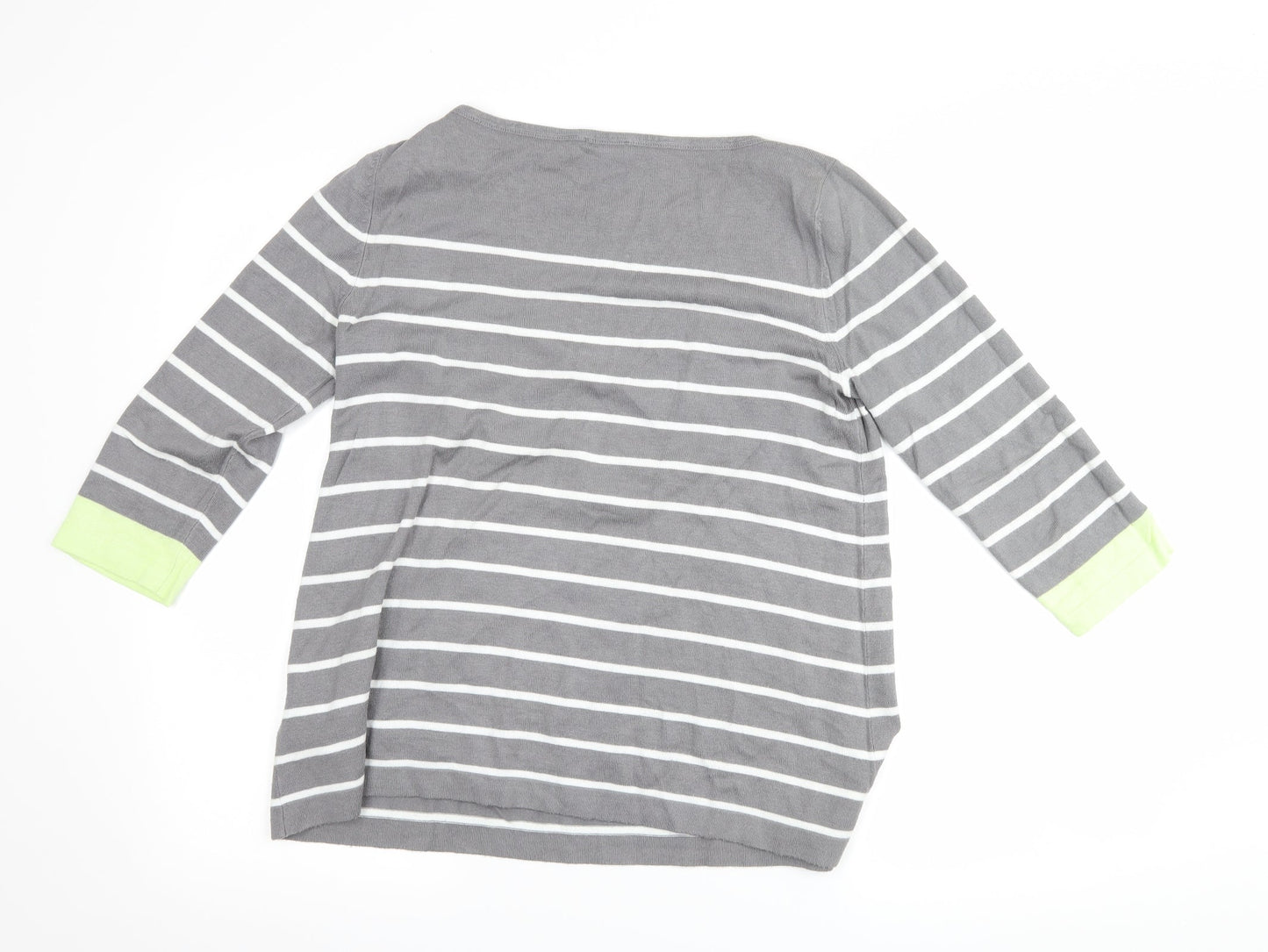 Street One Womens Grey Striped  Basic T-Shirt Size 12