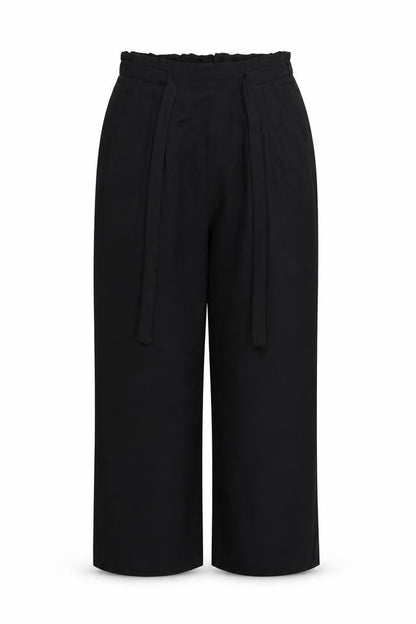 Front view of Desires women’s black trousers, size UK 14, 28-inch leg