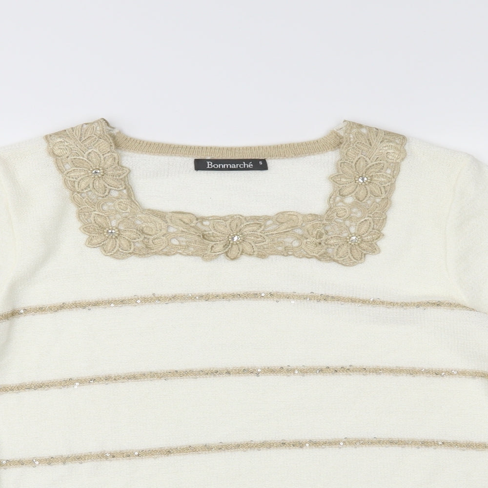 Bon Marché Womens White   Basic T-Shirt Size S