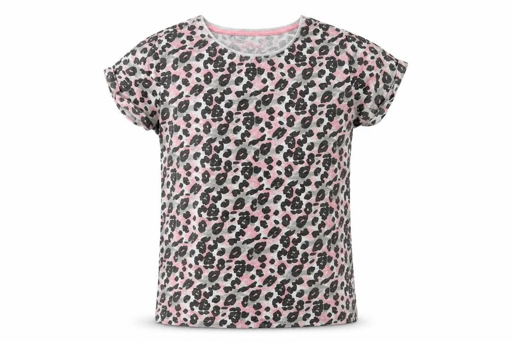 Young Dimension Girls Pink Animal Print  Basic T-Shirt Size 12-13 Years