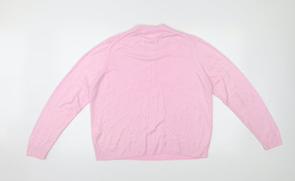 Back view of Marks & Spencer women’s pink jumper, size UK 18