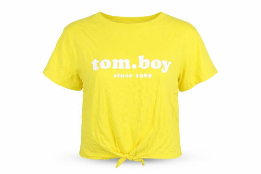 Divided Womens Yellow   Cropped T-Shirt Size S