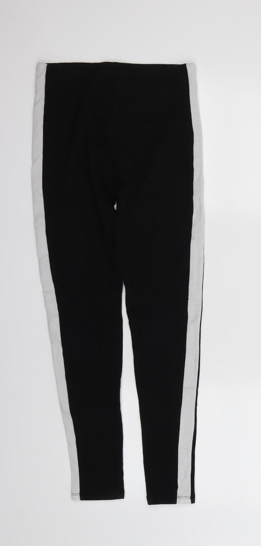 H&M Womens Black Striped  Harem Leggings Size XS L28 in