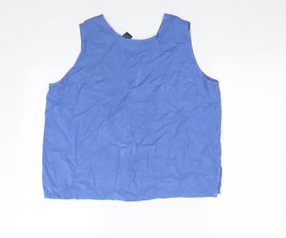 Back view of Preworn women’s blue basic tank, size L