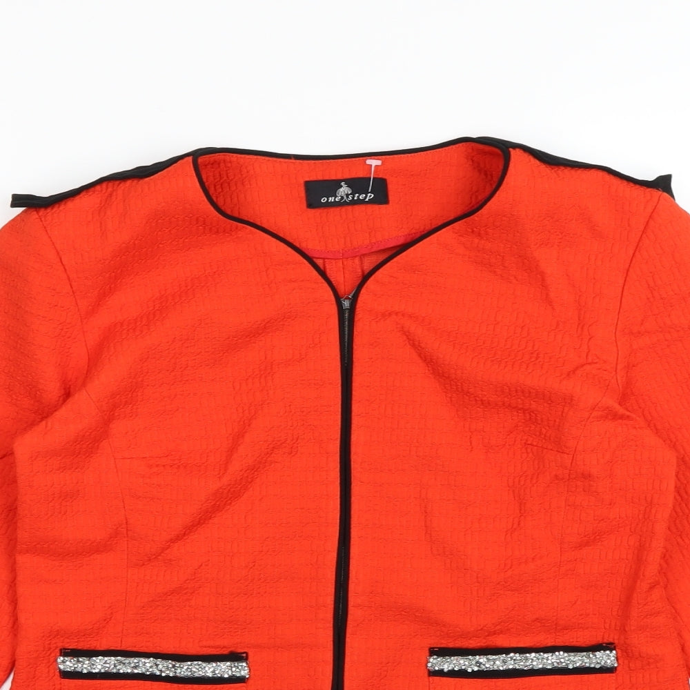 One Step Womens Red   Cardigan Jumper Size 10