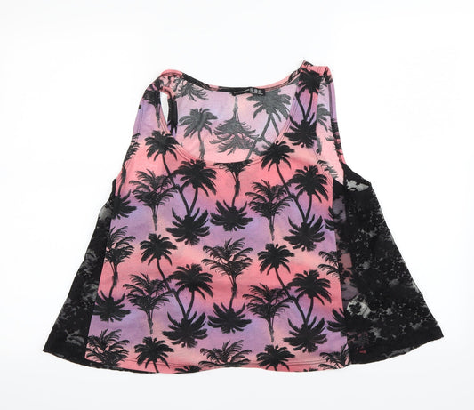 Atmosphere Womens Black Floral  Basic Tank Size 14