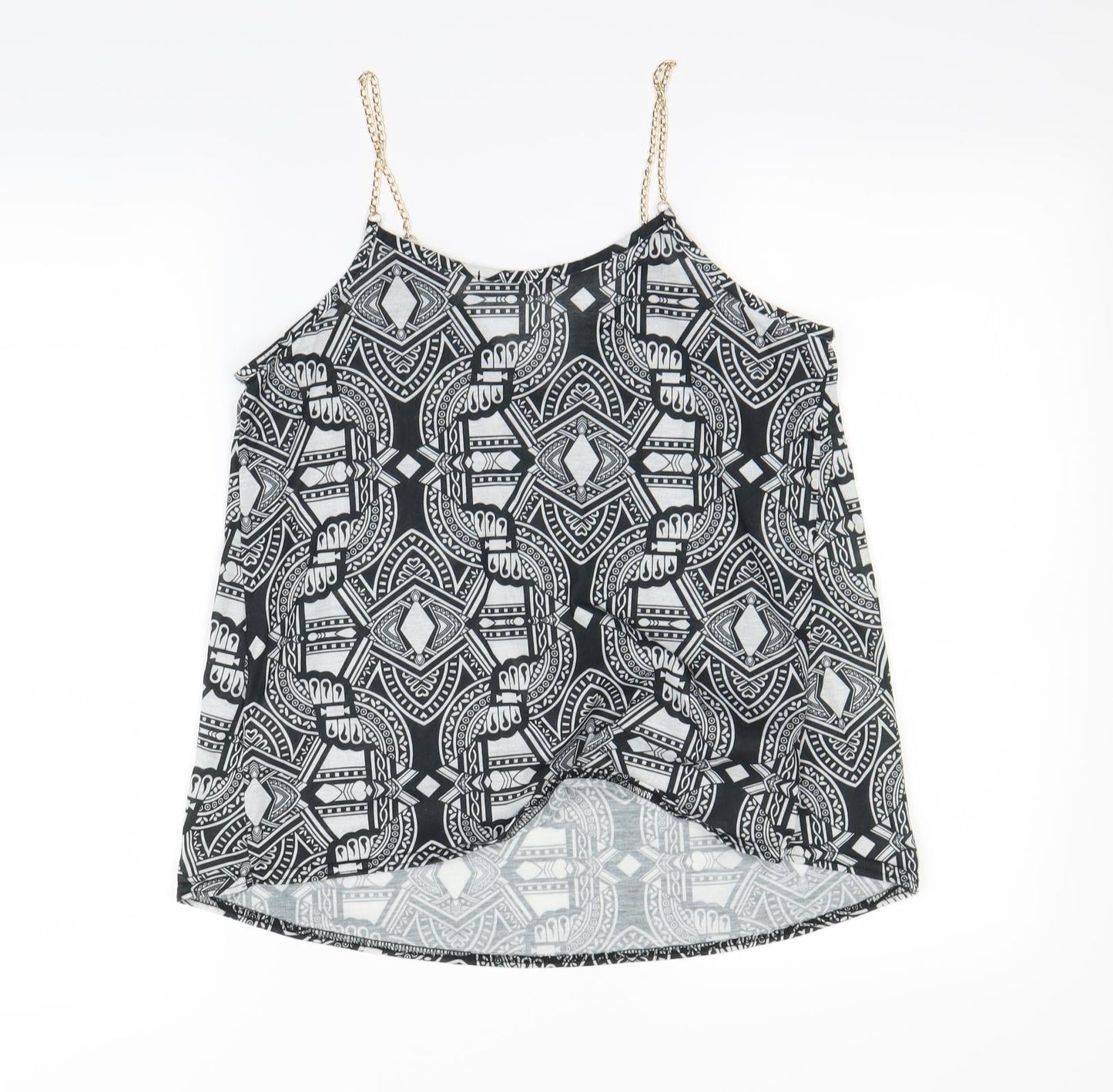 Atmosphere Womens Black Geometric  Basic Tank Size 10