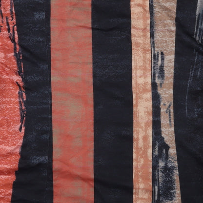 Brand and care label for Exclusive women’s orange striped basic t-shirt, size L