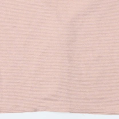 Brand and care label for Jennyfer women’s pink jersey jacket, size M