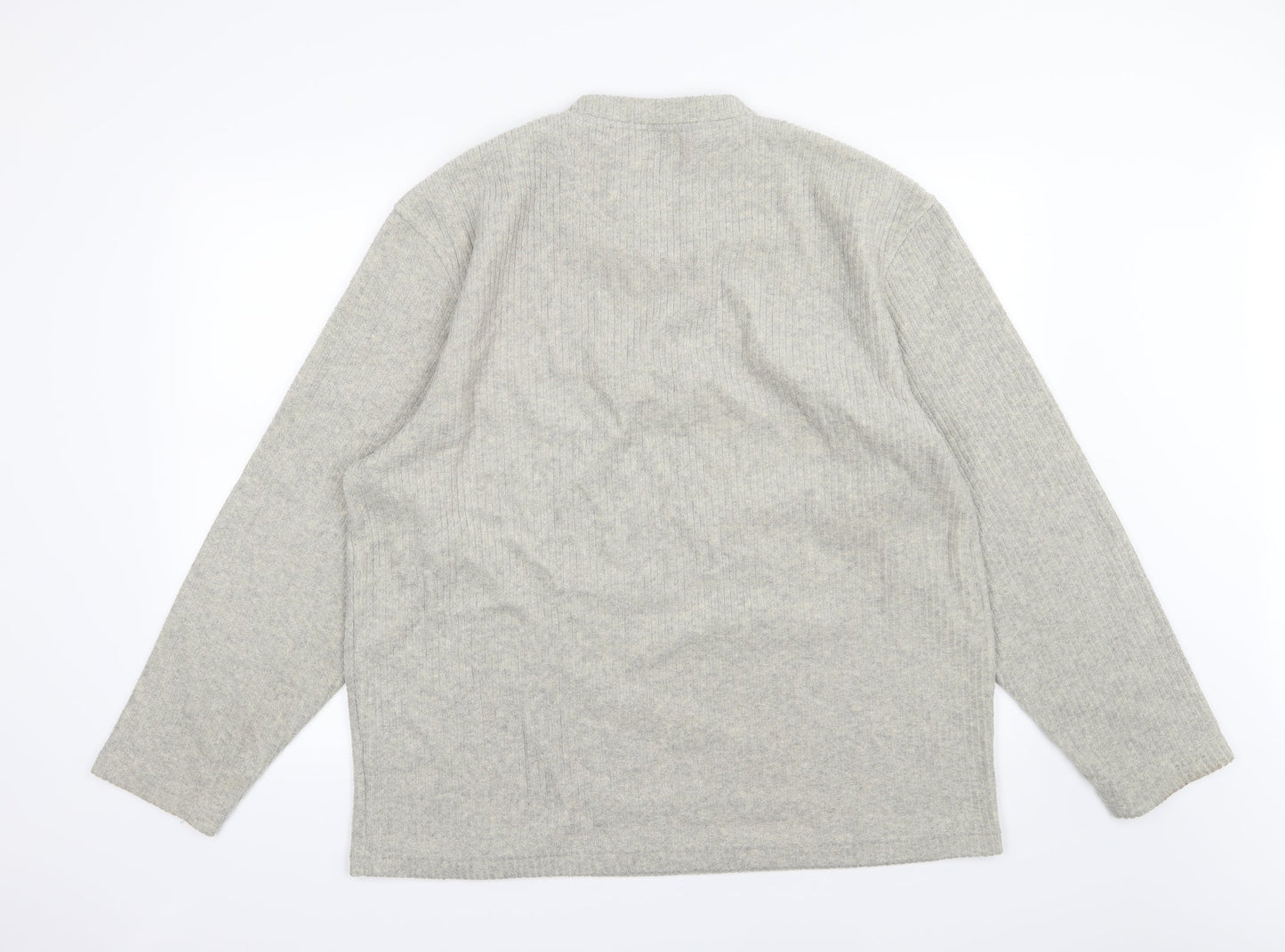 Trader Mens Beige  Fleece Pullover Sweatshirt Size L