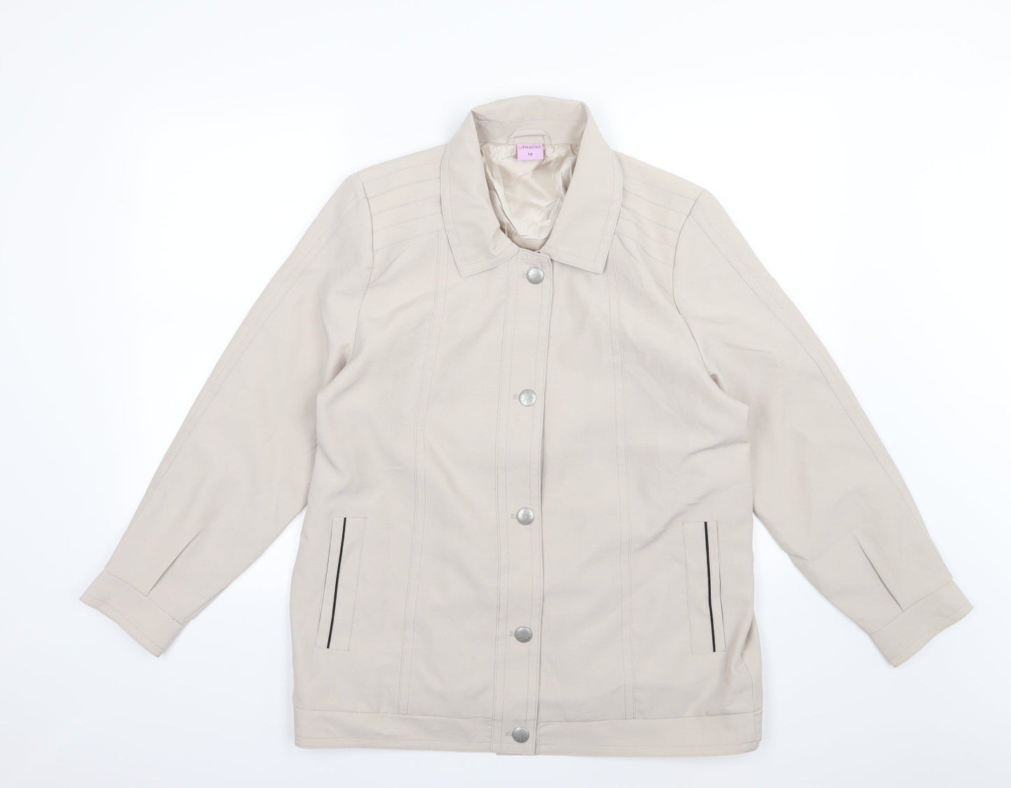 Amalina Womens Beige   Jacket  Size 14