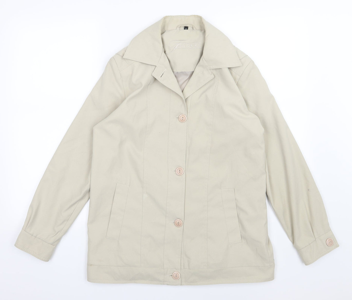 Finesse Womens Beige   Overcoat Coat Size 10