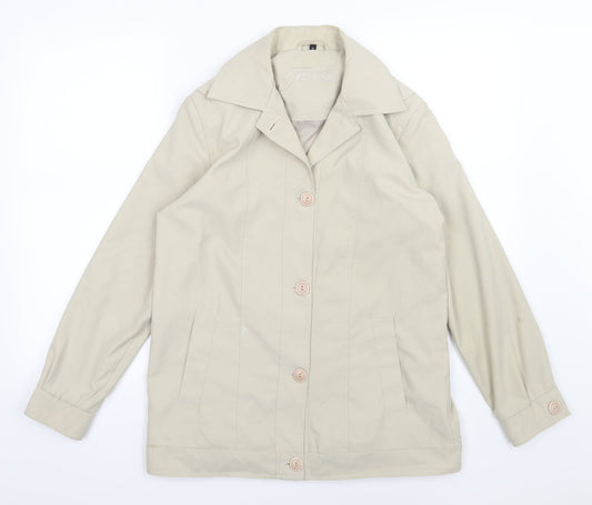 Finesse Womens Beige   Overcoat Coat Size 10