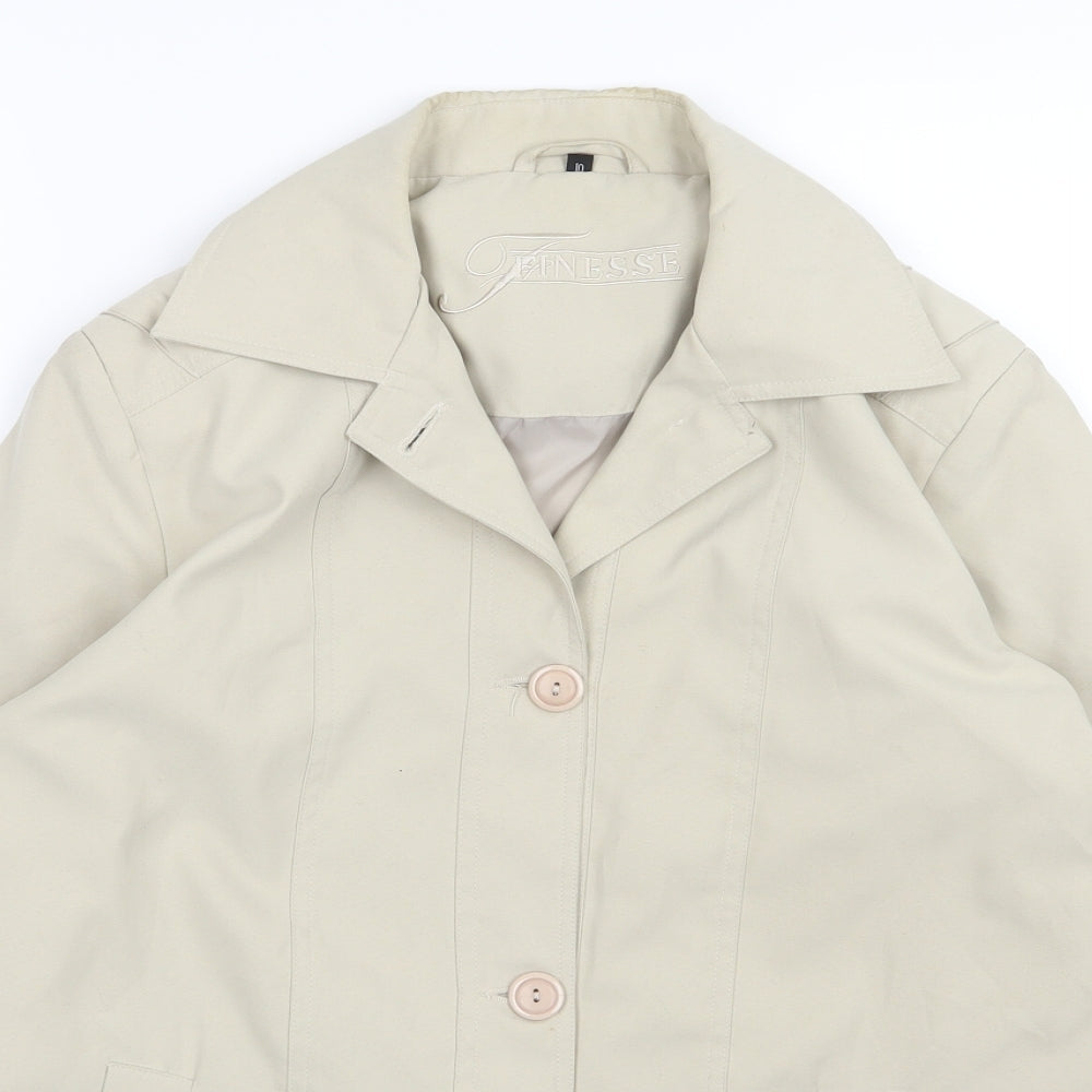Finesse Womens Beige   Overcoat Coat Size 10