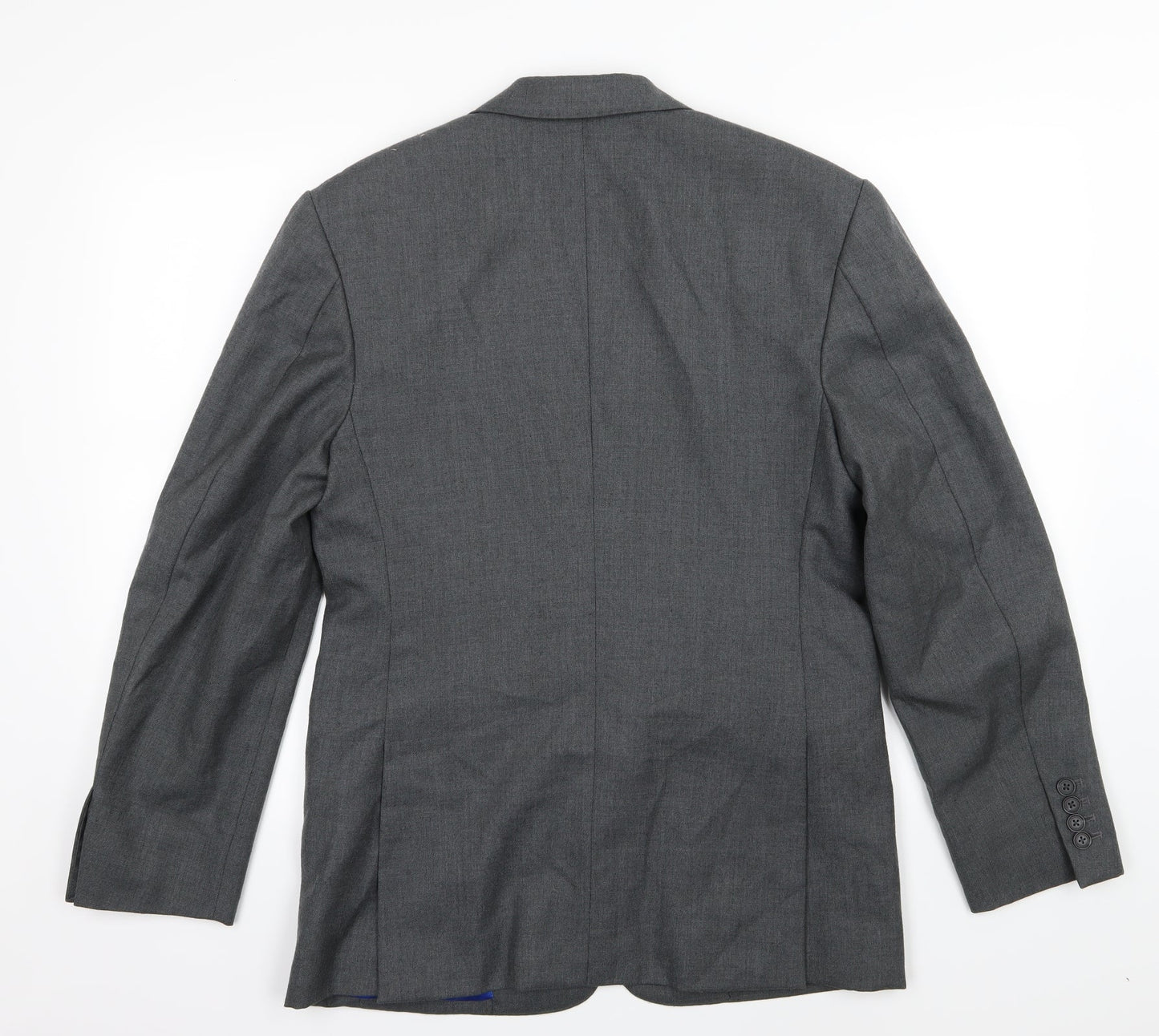 Preworn Mens Grey  Rayon Jacket Suit Jacket Size 36