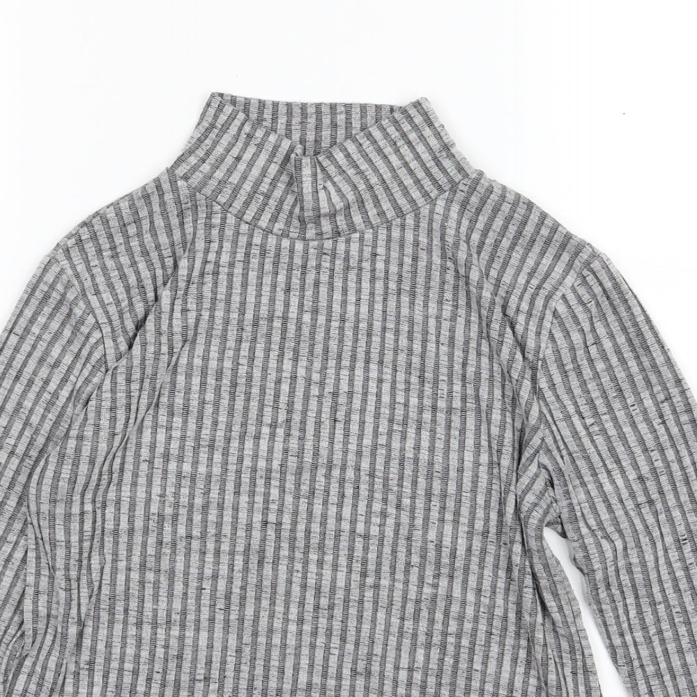 Peacocks Womens Grey Striped Knit Pullover Jumper Size 10