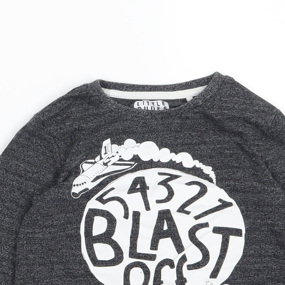 TU Boys Grey  Jersey Basic T-Shirt Size 2-3 Years  - blast off
